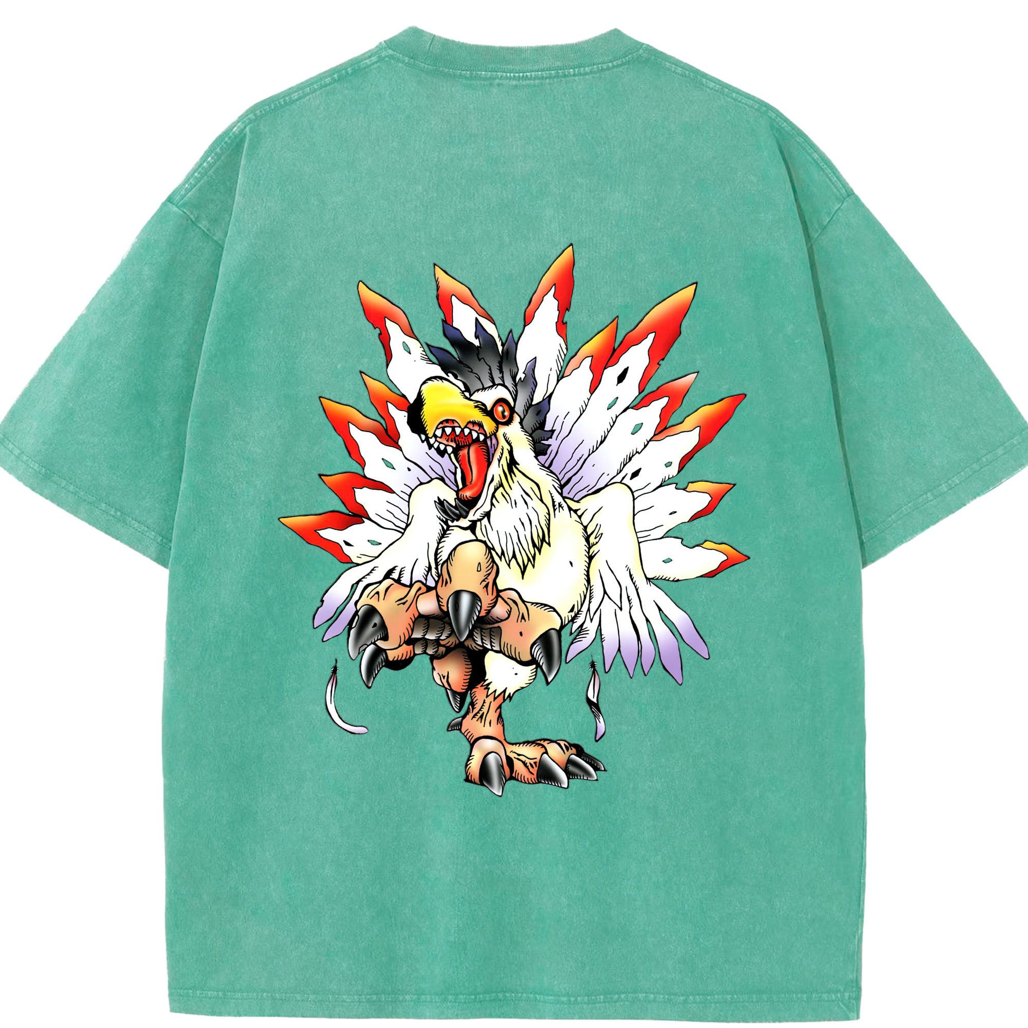 （画像用） Digimon デジタルモンスター/デジモン 綿100% ヴィンテージ風 半袖Tシャツ（背面プリント）